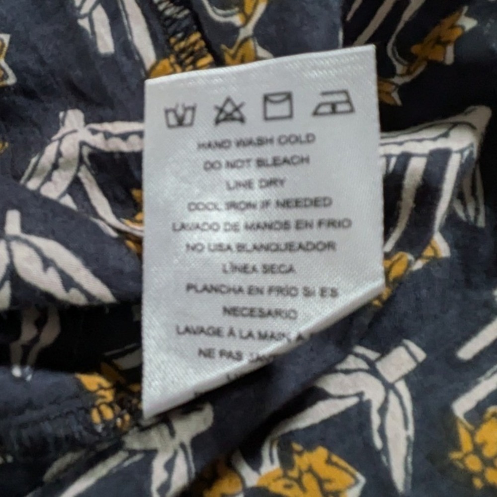 dRA Los Angeles $154 Medium Black Yellow Tiered Ruffle Floral Cotton Mini Dress - Picture 3 of 10